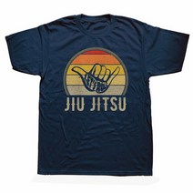 Let&39;s Roll-Jiu Jitsu 손 빈티지 일몰 재미 있는 무술 티셔츠 코튼 스트리트 웨어 반팔 여름 남성 의류, 07 NAVY_02 S