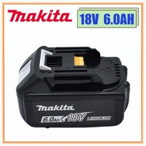 Makita-100% 오리지널 18V 6.0Ah 충전식 전동 공구 배터리 LED 리튬 이온 교체 LXT BL1860B BL1860 BL1850, 6.0AH-1PCS