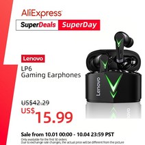 무선인이어 이어폰 블루투스 lenovo lp6 tws 게임 소음 감소 기능이 있는 새로운 무선 buletooth 헤드폰 e-스포츠 게임 음악용 듀얼 모드 헤드셋, bl 1 약 1 xs10 1