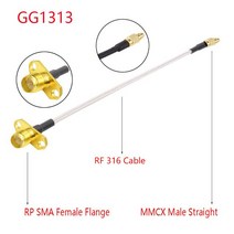 유니파잉1PC MMCX to SMA/RPSMA 암 플랜지 패널 마운트 RG316 Pigtail FPV 안테나 연장 코드 TBS Unify Pan, 02 MMCX M to RP SMA F_07 50cm