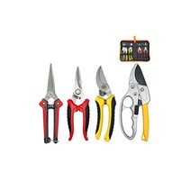 Sutekus 원예 가위 4종세트 전지가위 잠금기능 전정가위 정원수 가지치기 과수분재 전정 정원작업 굵은 가지를 쉽게 자르는 내구성 전정가위세트 수납케이스포함