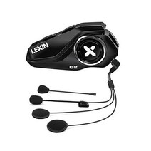 LEXIN 오토바이 헬멧 블루투스 1pc G2 블루투스 헤드셋 6개의 변경 가능한 쉘이 있는 1000m 통신 시스템 FM 소음 제거 IP67 방수, G2 싱글 팩