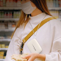 마스크 보관함 목걸이 보관케이스, 스노우 화이트