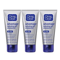 Clean Clear Skin Advantage 페이스 모이스처라이저 용 오일 페이셜 여성남성용 수분공급 페이스로션 논코메도제닉 클리어 모이스처라이징 크림 지성피부용 59.7g (, 2 Ounce (Pack of 3)