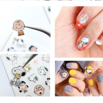 자연스러운 데코 네일스티커 꽃잎 하트 체크 네일아트, 54.스누피스티커A