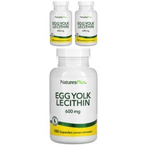 네이처스플러스 글루텐 프리 에그 요크 레시틴 600mg 베지테리안 캡슐, 90개입, 3개