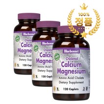 블루보넷뉴트리션 킬레이티드 칼슘 마그네슘 캐플렛 120정 3통, 120정(1팩) 3통