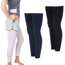 카프슬리브 UV 쿨 다리토시 테니스 레그 토시 1켤레, L, 화이트(WHITE)