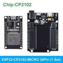 초전력 듀얼 코어 개발 보드 확장 USB C 타입 와이파이 블루투스 지원 CH340C ESP32-DevKit C-32 ESP-WROOM-32, [07] 1SET ESP32-CP2102
