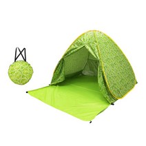팝업 텐트 비치 텐트 낚시 야외 활동 등산을 위한 빠른 카바나 캠핑 텐트, 그린 XL, 폴리에스테르 실버 코팅 천