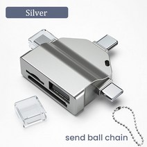 삼성 화웨이 노트북용 OTG 어댑터 마이크로 C 타입 USB SD TF 카드 리더기 아이폰 iOS 13 9 인 1 3 컨버터 이상, [02] Silver