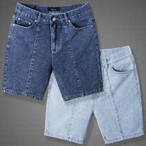 굿럭샵 남자 청 반바지 여름 5부 팬츠 앞 절개 스타일 진청 연청 기본 청반바지 CL52