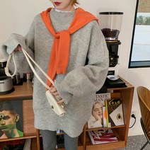 모노위크 재입고 케이 회색 데일리 오버 루즈핏 롱니트