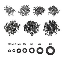 플라스틱 와셔 100Pcs 화이트/블랙 플라스틱 나일론 와셔 도금 플랫 스페이서 씰 가스켓 링 키트 M2/M2.5/M, 01 Black_01 M2