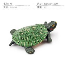 거북이어항 반수생거북이 수족관 사육장 미니어처 바다 생활 녹색 거북이 장식품 동물 작고 귀여운 모델 장식 액세서리 피규어 장난감null, V