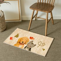 폴라도레 극세사 발매트 침실 러그 주방 카페트 화장실 부엌 매트, 2.강아지와고양이(45x65cm)