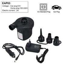 공기압측정기dc 12v 휴대용 전기 공기 펌프 공기 매트리스 보트 car auto air inflatable pump for car 캠핑 팽창기, 자동차 및 가정 eu