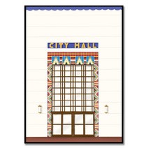 Santa Barbara City Hall 신소현 작가 미국 여행 뉴욕 스타일 인테리어 건물 그림 액자, 포스터만