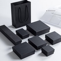 블랙 무광 종이상자 종이백 주얼리 선물 귀걸이 목걸이 케이스 보석상자 종이케이스, 상자 22cm X 5cm(0612)
