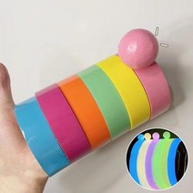 유니커블 야광 컬러 끈끈이 볼 테이프 공 만들기 장난감 끈적볼 찐득이 말랑이 주물럭 팝잇 공놀이 키덜트 아트 토이 재료, 야광 WC488-1