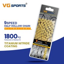 스노우체인 자동차체인 스파이더체인 VG Sports-8 9 10 11 12 단 자전거 체인 8s 9s s EL 하프 할로우 MTB, [07] 9s el titannium gold, 07 9s el titannium gold