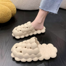 지압이 되는 다이어트 땅콩 슬리퍼, 블랙, 1개