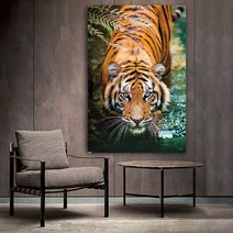 풍수지리 호랑이 캔버스 그림 행운 출세, 60x90cm 프레임 없음, 스타일-1