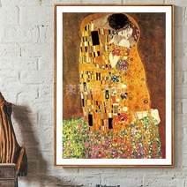 세계명화 DIY 보석십자수 DIY 스퀘어 다이아몬드 그림 세계명화 클림트 키스 핸드메이드 큐빅 프린트-96212, 하이엔드 스퀘어 시스루:100X135