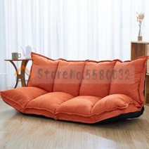 1인소파 싱글 린넨 패브릭 실내 장식 조절 가능한 바닥 소파 침대 라운지 레이지, 4+2 좌석