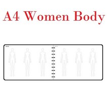 성경 필사 노트 A5 여성 패션 디자인 노트북 인체 템플릿 스케치 스타일 렌더링 의류 도구 매 용지 (120g), 03 A4 Women Body