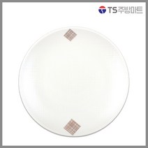 [돌산멜라민] 더블체크(백) - 골든원형접시 (업소용 식당용), (DS-7798), 1개
