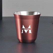 데미타세 데미타세잔 도피오잔 싱글찻잔 호텔커피잔 커스텀 네임 스테인리스 스틸 에스프레소 컵 이중 벽, 07 rose gold_02 160ml