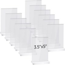 리메리 12pcs 아크릴 포토 프레임 T 모양 양면 가로 그림 또는 디스플레이 플라스틱 사, 3.5 x 5 Inch