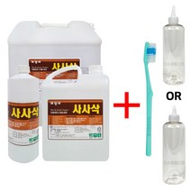 사사삭 타일 줄눈 욕실 석제세정제 백시멘트제거제, 뚜껑 A B 타입 각각1개 + 칫솔 1개, 1L x 2개
