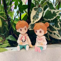 프로사부작 후드 커플세트 미니어처 홈가드닝 화분소품 테라리움 선반 장식 화분꾸미기 미니소품, 화이트후드커플