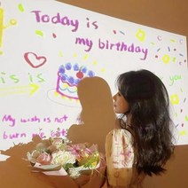 [ 생일빔 + 파티안경 ] 홈파티 파티 소품 생일 미니빔 생일축하빔 휴대용 프로젝터 디자인 칩 배경 이미지 인스타 포토존, 25썸머타임, 화이트