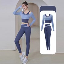 여성 긴팔 요가복 상하의 세트 빅사이즈 필라테스 운동복 세트