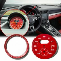 포르쉐 카이맨 911 마칸 카이엔 박스터 파나머 레드 다이얼 시계 게이지 크로노, 02 빨간