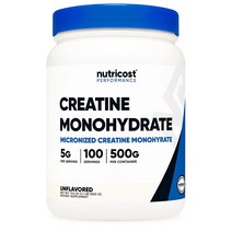 Nutricost 뉴트리코스트 크레아틴 파우더 5000mg 무맛 500그램 100회 분량