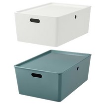 이케아 KUGGIS 쿠기스 수납함+뚜껑 37x54x21cm 대형수납박스정리함리빙공간박스다용도, 터쿼이즈_904.768.28