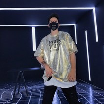 라운드박스티 트렌드 스팽글티셔츠 와이드 루즈핏 힙합 HIPHOP 비보이 공연복 퍼포먼스 로큰롤 바 2944383438