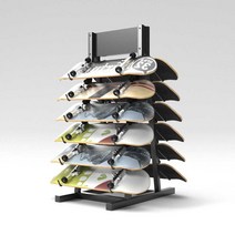 스노우보드 진열대 스키 브라켓 수납 데크 서핑 걸이, 4. 블랙 9개형(45x52x160cm)