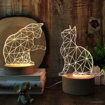 고양이 3D LED 무드등 걷는고양이 수유등 취침등 인테, 3D입체/앞을보는고양이