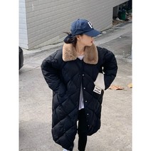 루즈핏 롱패딩 오버 넥 퀼팅 골든헬퍼 퍼 점퍼