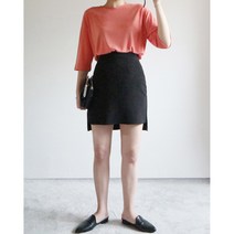 루즈핏 소프트 무지 5부 반팔 티셔츠