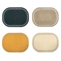 아르떼펠레 오발 체인 자수 테이블 매트 1P 4colors, 브라운
