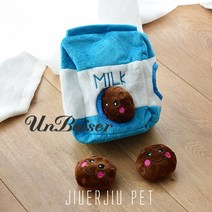 UNBAISER 지피포우즈 우유팩 숨은 쿠키찾기 강아지 노즈워크 장난감, 1개, 밀크 비스킷