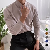 위드제스트 부드러운 쫀쫀 모크넥 하프넥 반폴라 머슬핏 니트