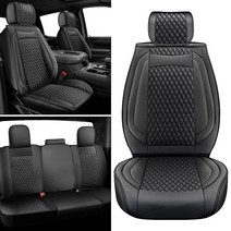 쉐보레 실버라도 GMC 시에라 2007-2023 1500 2500HD 3500HD 크루 캡 더블 확장 픽업 트럭 방수 가죽 시트 커버 5 블랙 블랙513510, 5PC Black