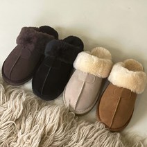 쉬즈콜 천연 소가죽 어그 양털 슬리퍼